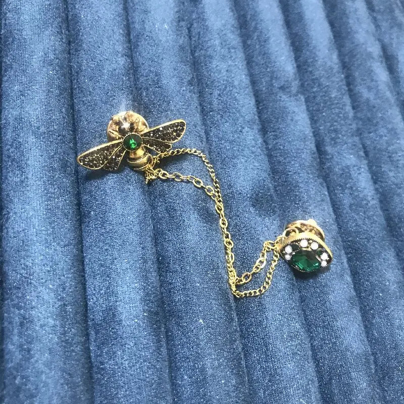 Vérissé - Vintage Bee and Gem Brooch Chain